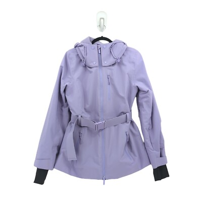 Halfdays Women L Aston Jacket Disco Purple Ski Primaloft Belted Removable Hood