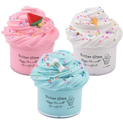 Scented Slime Kit with 3 Pack Butter Slime,Pink Watermelon,White Ice Cream an...