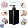 15 oz Hand Soap Dispenser, Plastic Pump Bottles, Refillable Empty Lotion Dispenser Liquid Container for Bathroom Kitchen College Dorm, 2 Pack Black