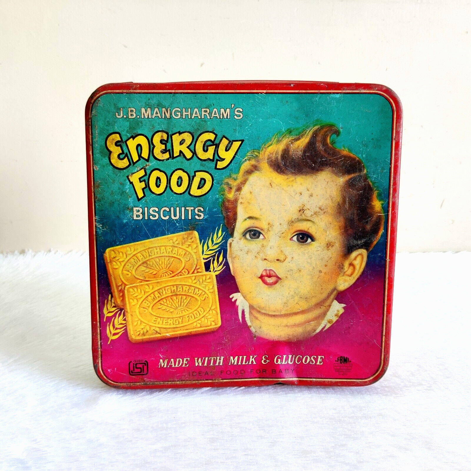 1950s Vintage Kid Graphics JB Mangharam Energy Food Biscuit