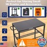 EnigmaSoul 3D Printer Stand with Filament Storage, Sturdy Wooden 3D Printer Table Holds 28 Spools and Accessories, 3D Printer Cart with Wheels for Workstation, Home Office, or Studio