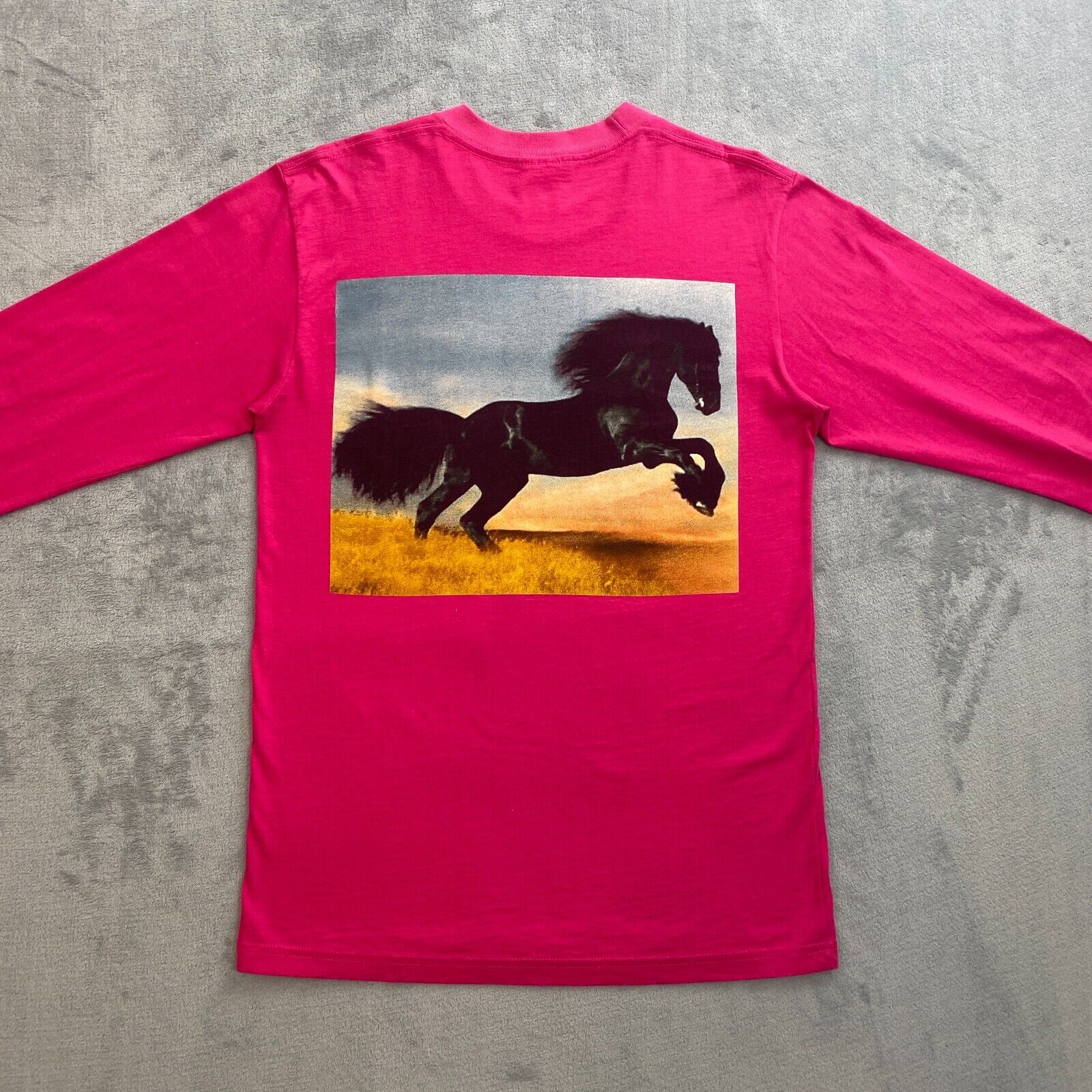 Supreme FW14 STALLION TEE Men Medium Pink Long Sleeve Double Supreme FW14 STALLION TEE Men Medium Pink Long Sleeve Double