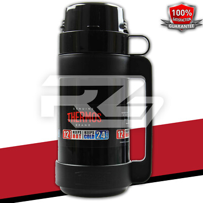 Thermos Glass Vacuum Flask Hot Cold Drinks Insulated Travel Flask/Mug 