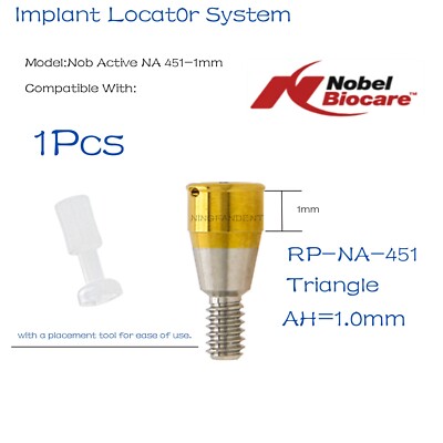 Overdenture Removable Locater Abutment 1.0mm GH For Nobel Biocare Active RP