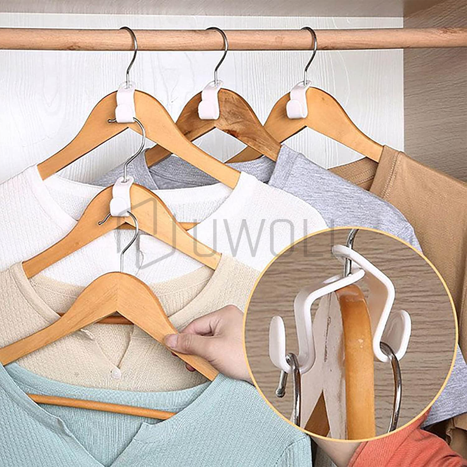 120 Pcs Clothes Hanger Connector Hooks Closet Hanger Organizer Space-saving Clip