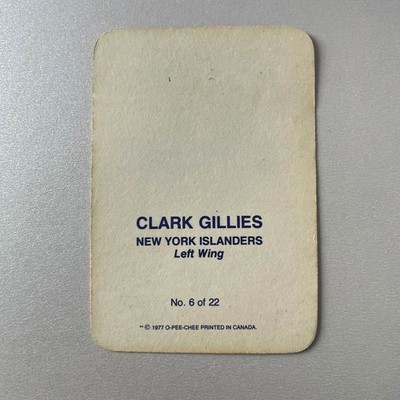 1977 O-Pee-Chee Hockey #6 Clark Gillies Glossy Cards