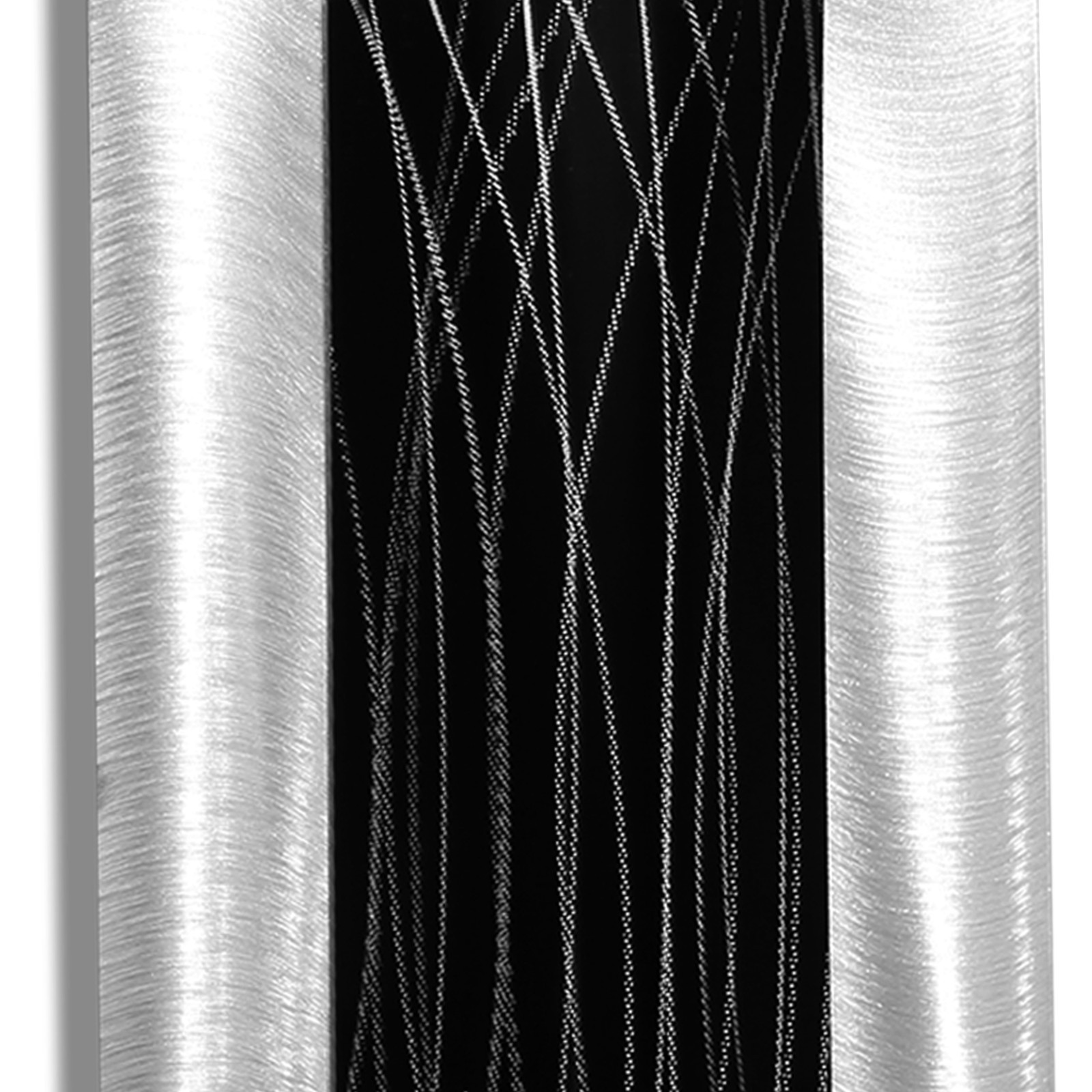 Abstract Metal Wall Art Silver Black Decor 3 Unique Dimensional