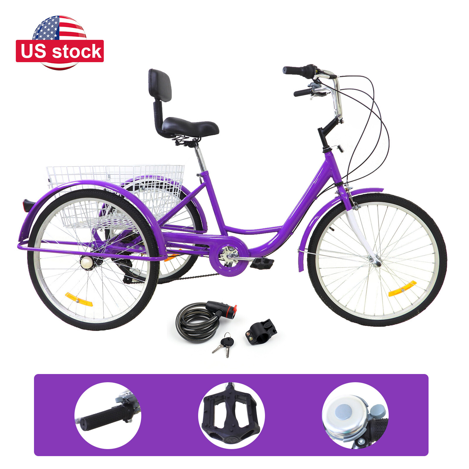 Bike Cruise Basket Purple