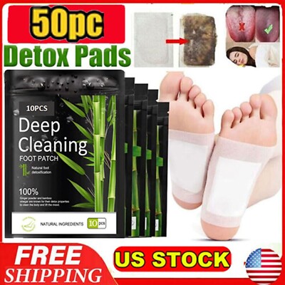 50Pcs Detox Foot Pads Ginger Extract Toxin Removal Anti-Swelling Weight Patches
