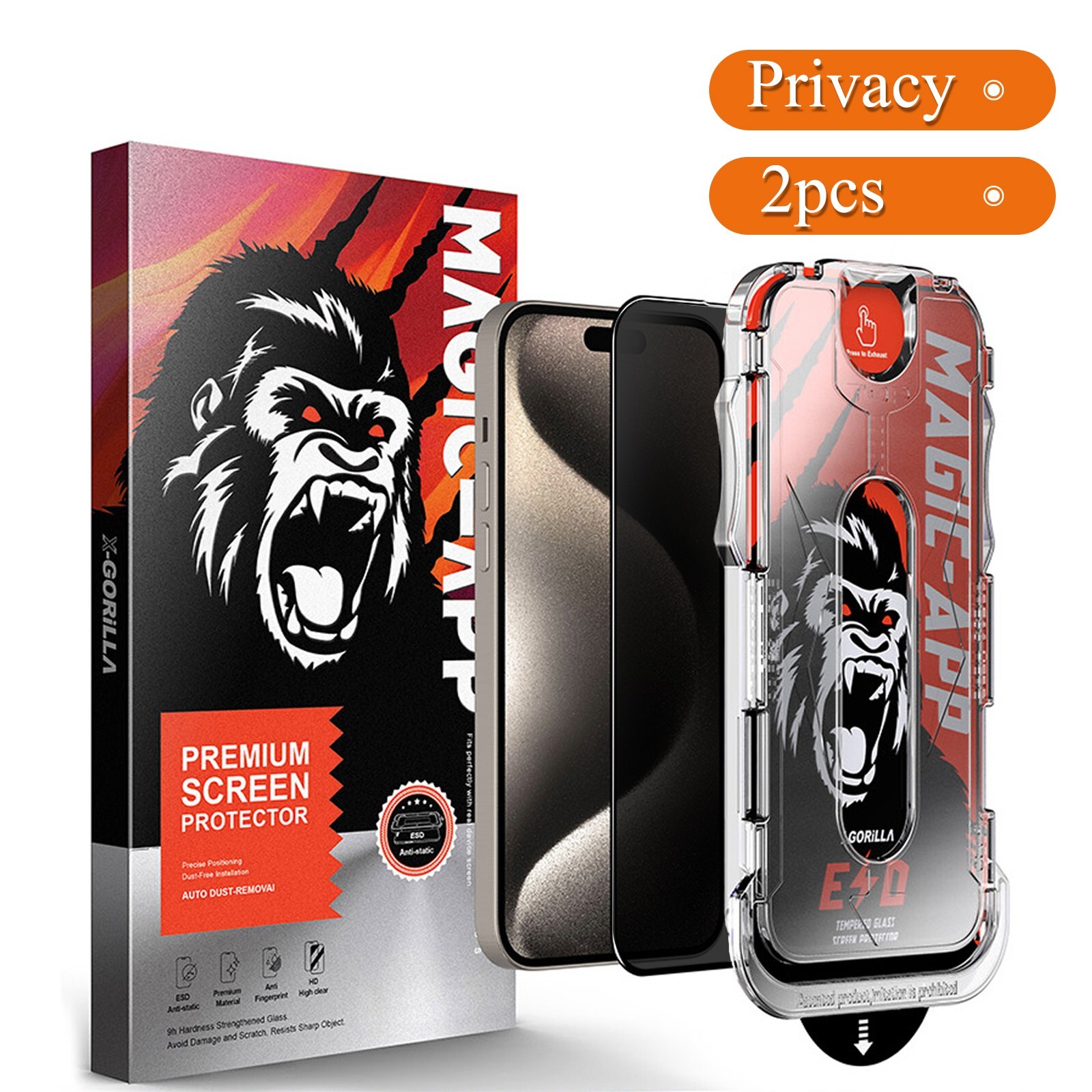 2packs Of iPhone15 Series Privacy Screen Protector, Easy To 