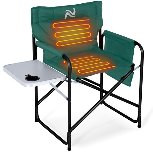 NAIZEA 36" Tall Folding Director Camping Chair with Side Table  Oversized 500 lb
