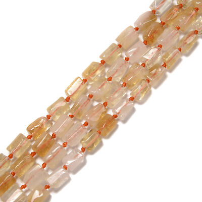 Natural Citrine Smooth Irregular Tube Shape Beads Approx 8x11mm 15.5'' Strand