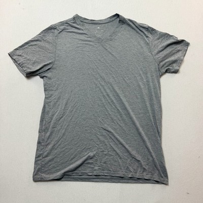Nike V-Neck Shirt Mens Large Grey Excellent Athletic Cut Tri-Blend Tee