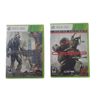 Crysis 2 and Crysis 3 Hunter Edition Microsoft Xbox 360 CIB Bundle - LOT OF 2 -