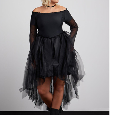 Torrid Plus Size 1 (1X) Gothic Fairy Princess Off Shoulder Hi Low Cosplay Dress