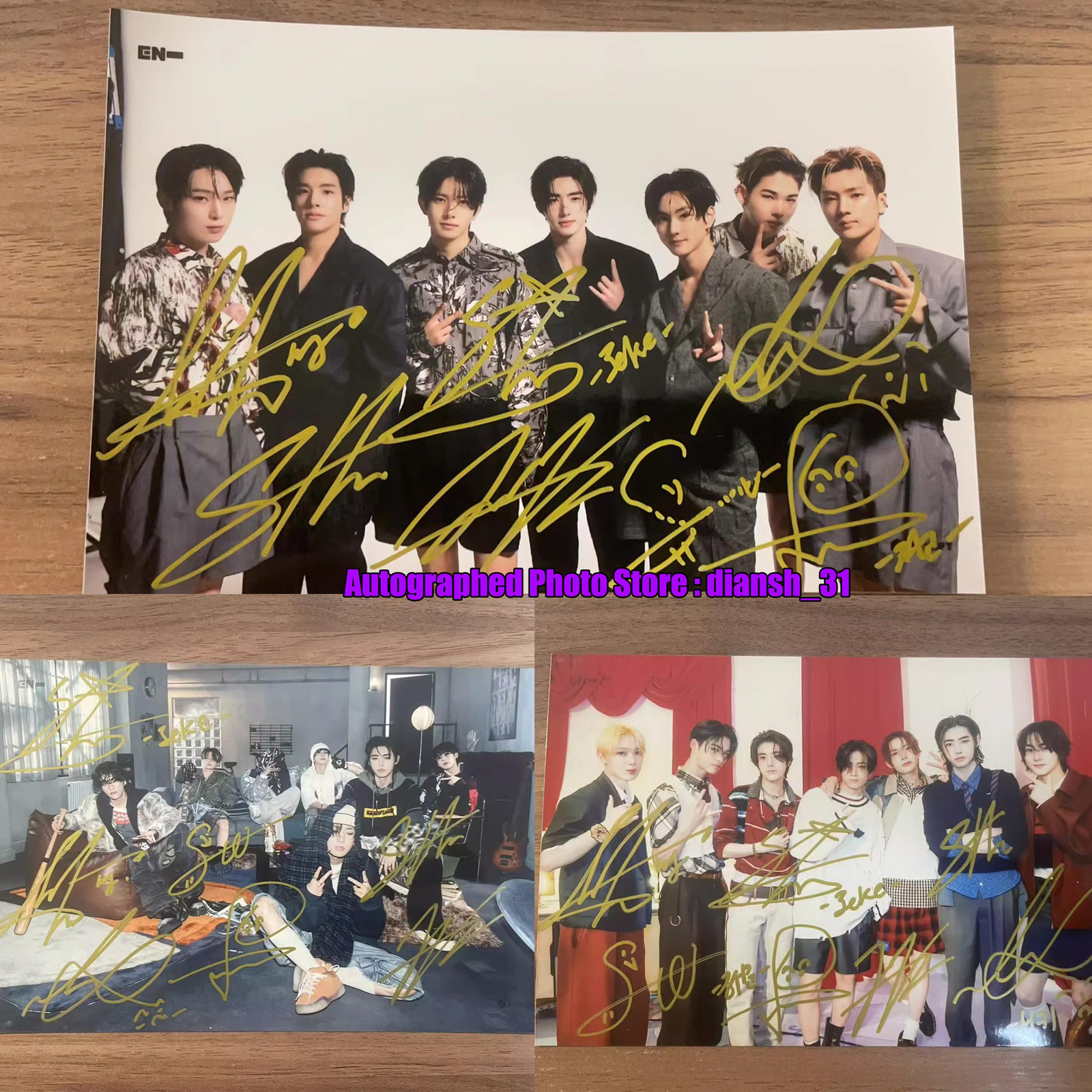 ENHYPEN GROUP COLLECTION JUNGWON/JAKE/SUNGHOON AUTOGRAPHED SIGNED