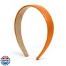Orange Headbands for Women Orange Hairband Faux Leather Headband for Women and Girls Plastic Hard Head Band Solid Colors 1 Inch Thin Hair Bands