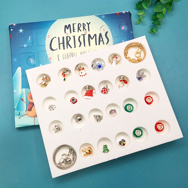 Christmas Countdown Calendar Jewelry Advent Calendar for Girls Bracelets Making