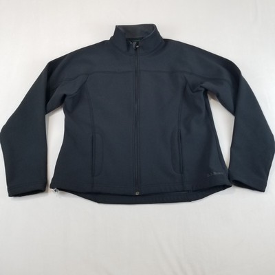LL Bean Jacket Womens Large Softshell Black Outdoor Regatta Professional Uproar