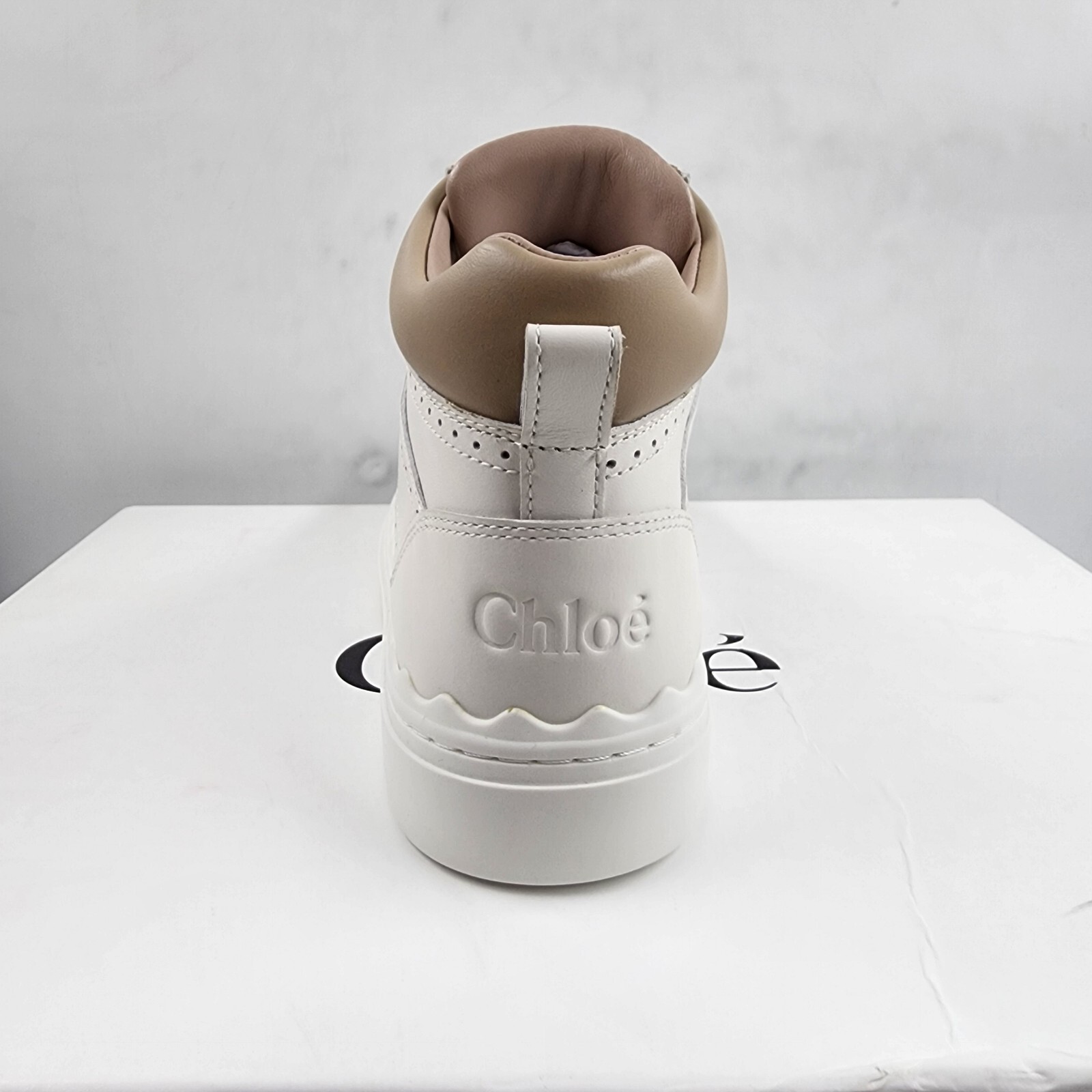 Chloé Lauren High Top Sneakers Women's 35/5 US Light Nude Lace Up Closure - Picture 13 of 17