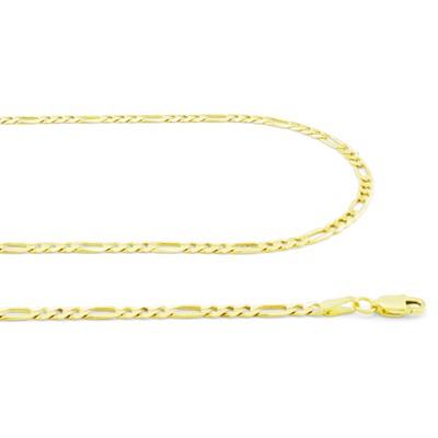 Pre-owned Nuragold 14k Yellow Gold Solid 3.5mm Mens Figaro Chain Link Bracelet Lobster Clasp 8"
