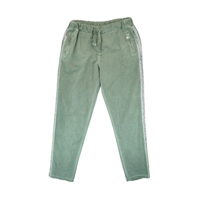 NWT Tempo Paris Womens Drawstring Skinny Leg Pants Green Size XL Made in Italy