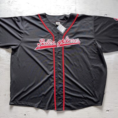 Vintage New W/ Tags Liquid Blue Rolling Stones Tongue Baseball Jersey Size 6XL