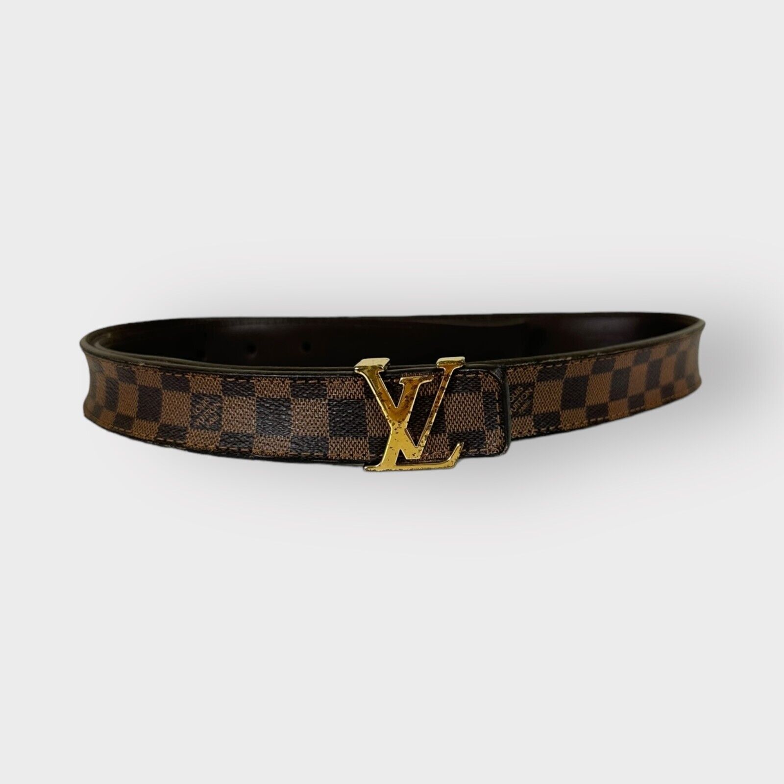 Authentic Louis Vuitton Belt Brown Monogram Thin LV Buckle Authentic Louis Vuitton Belt Brown Monogram Thin LV Buckle