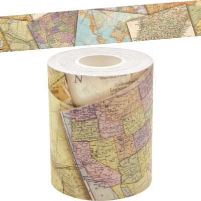Teacher Created Resources Travel The Map Straight Rolled Border Trim - 50ft -...