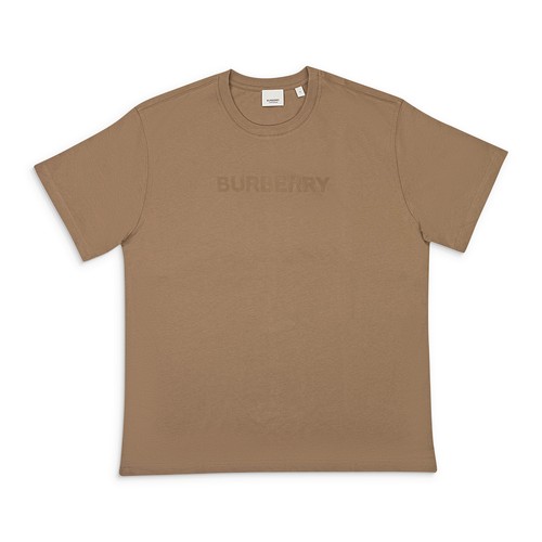 Pre-owned Burberry Chest Logo Camel T-shirt Size S $510 In Beige