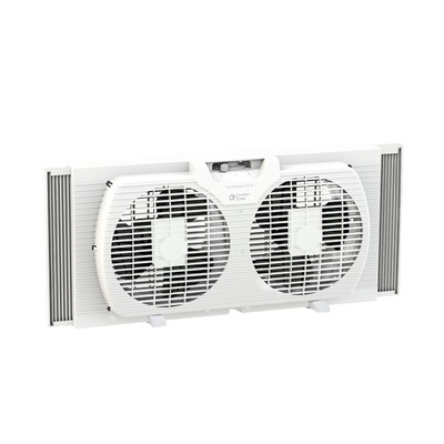 Comfort Zone 2-Speed Reversible TWIN Window Fan w/ Covers CZ319WT