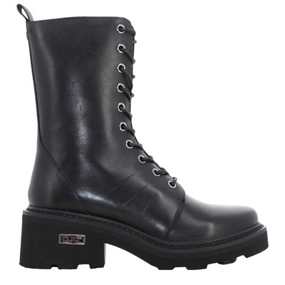Pre-owned Cult A24us Women's Ankle Boots With Heel Clw333900 Grace 3339 Mid W Leather In Black