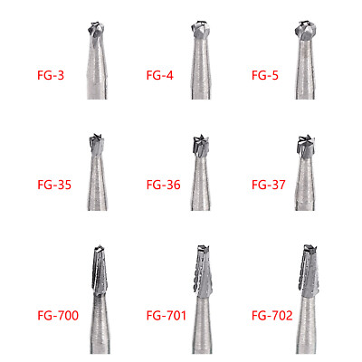 10/20Pcs Dental Carbide Inverted Cone FG-35/36/37 Bur fit High Speed Handpiece
