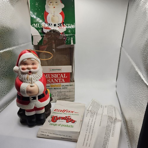 Carolites 1980 Musical Santa Christmas ORNAMENT With Box