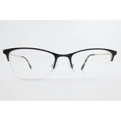 Karen Kane Spearmint Eyeglasses Black Gold Semi Rimless Cat Eye Frames 51-18-140