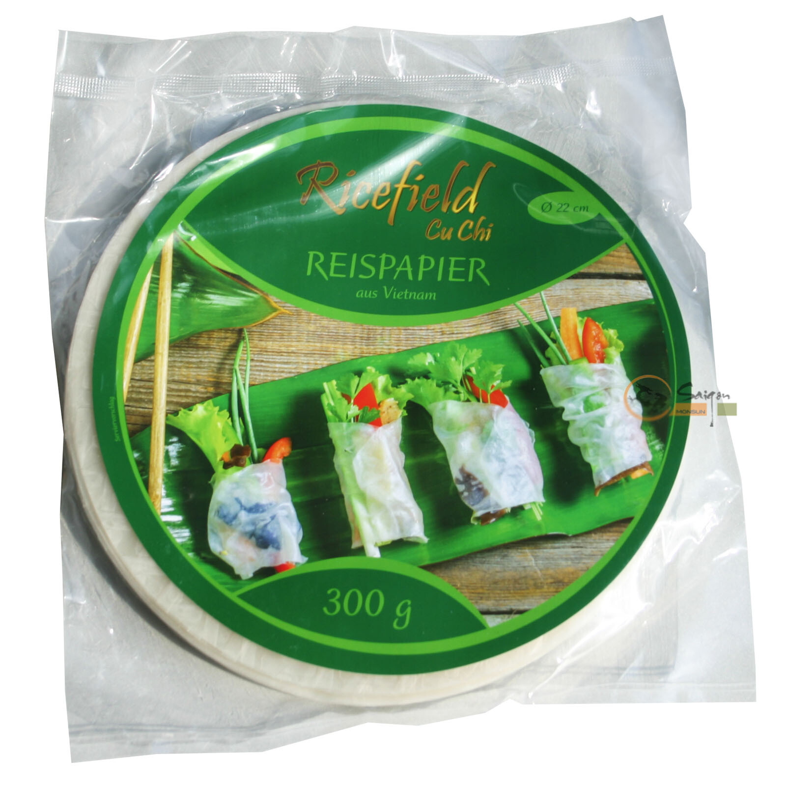 300g Ricefield Reispapier 22cm für Frühlingsrollen Sommerrollen Frühlingsrolle