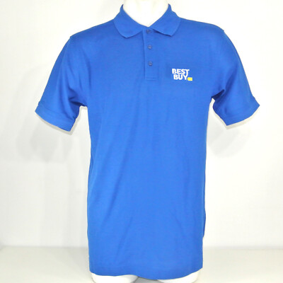 BEST BUY Electronics Store Employee Uniform Polo Shirt Blue Size L Large NEW