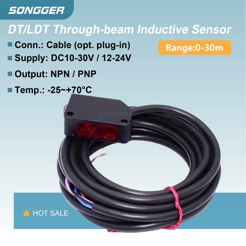 DT LDT Through Beam Photoelectric Sensor Laser Opposed Type Switch NPN PNP Indus