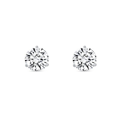 Pre-owned Shine Brite With A Diamond 2.75 Ct Round Cut Earrings Studs Solid 18k White Gold Screw Back Martini In White/colorless