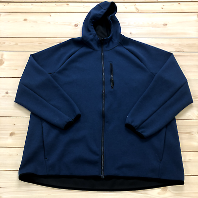 Russell Athletic Blue Casual Graphic Logo Fusion Knit Jacket Adult Size 3XL