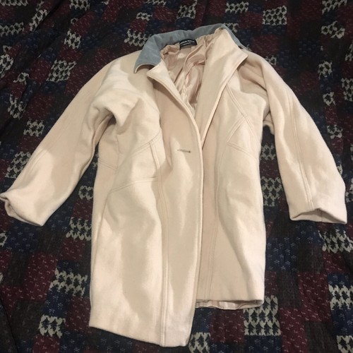 American Apparel Pastel Peach Pink Longline Wool Jacket