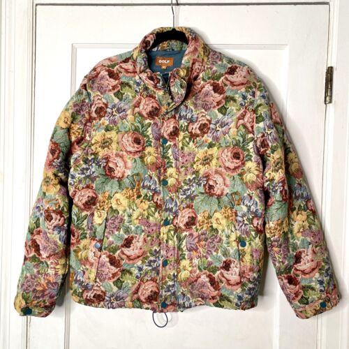 Golf Wang Garden Puffer Jacket Medium Floral Rose Pink Tyler Golf Wang Garden Puffer Jacket Medium Floral Rose Pink Tyler