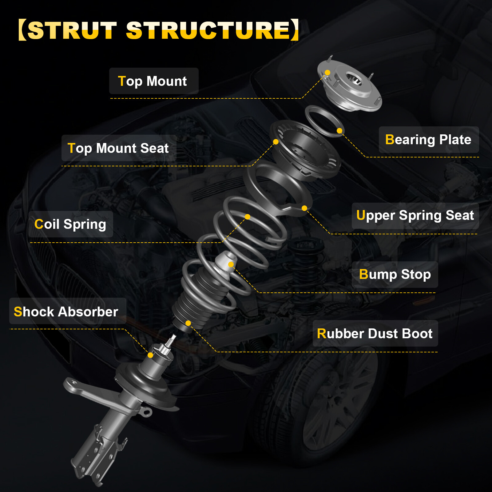 Front And Rear Strut Spring Assembly Set For Buick Ghana