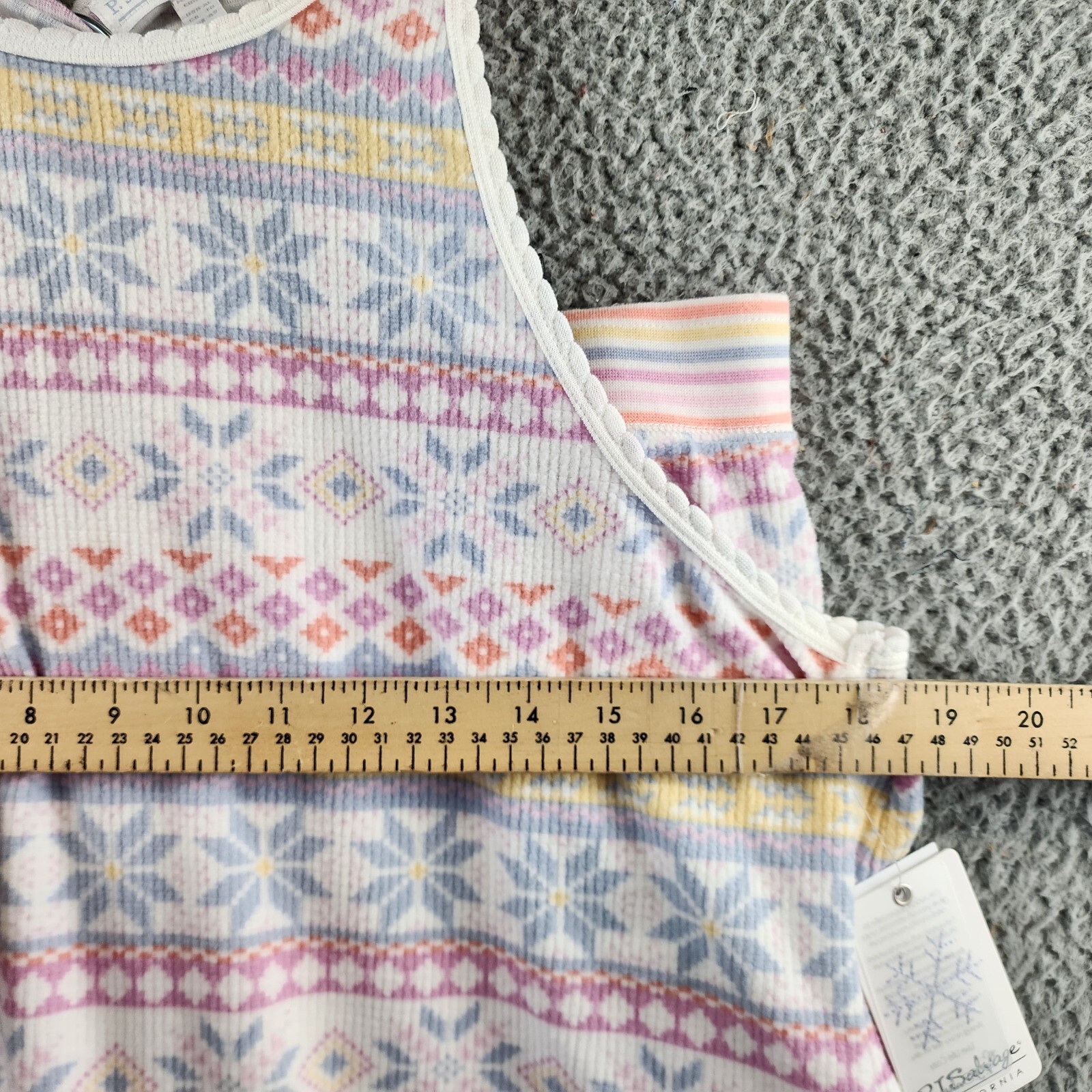 PJ Salvage Nordic Nights Short Velour Pajama Set Women's XL Ivory Rounded Hem - Picture 8 of 12