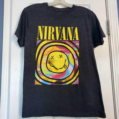 NWOT Nirvana Nevermind Band Tshirt Medium Smiley Logo Short Sleeve 90s Band Tee