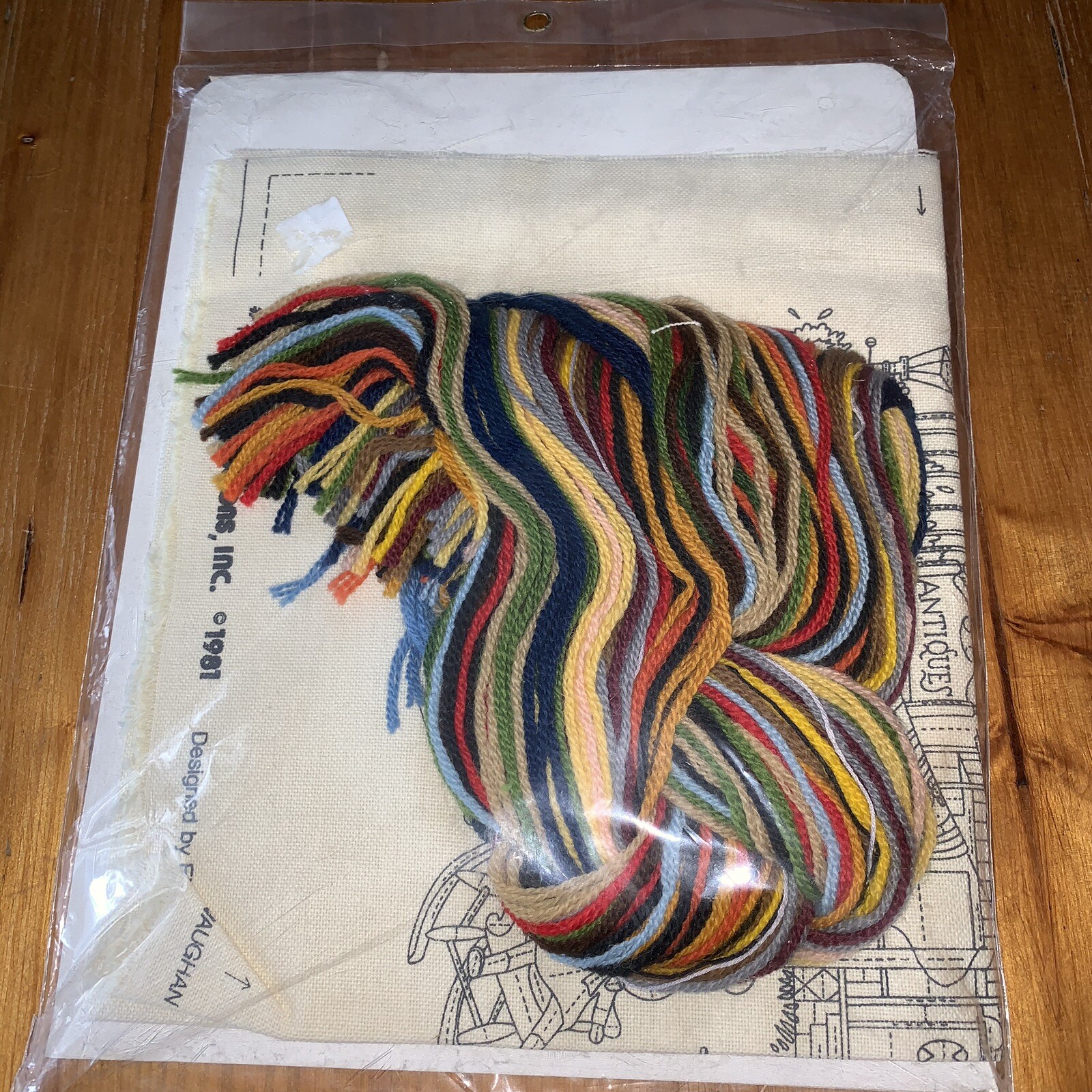Vintage Dimensions Crewel Kit Victorian Antiques Eileen Vaughan 1981 Sealed 1205