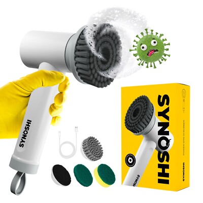 SYNOSHI  Electric Power Brush with 3 Cleaning Heads OR Extra Replacement Heads