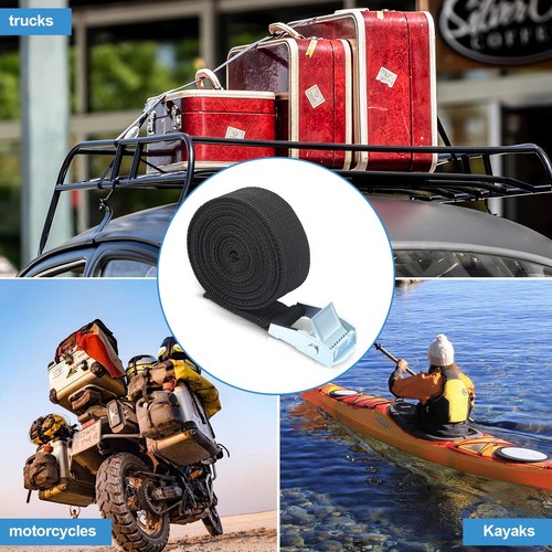 6pcs 1"x8' Lashing Straps Cargo Luggage Tie Down Cam Buckle Car Roof Rack Cinch