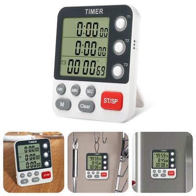 Large LCD Digital Kitchen Cooking Timer Count Down Up Clock Loud Alarm Magnetic