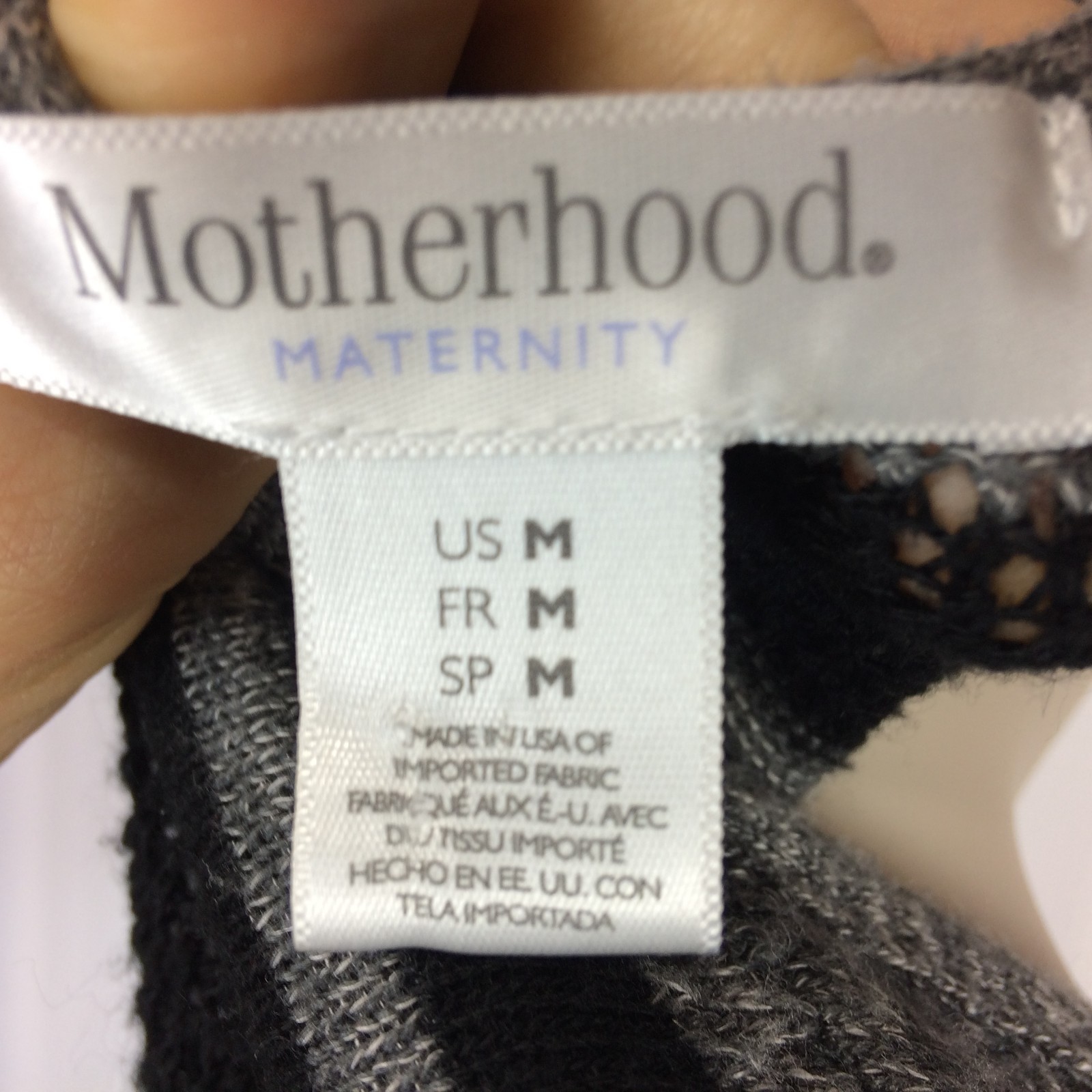 Motherhood Maternity Large Sweater Top Tunic dress gray sz M